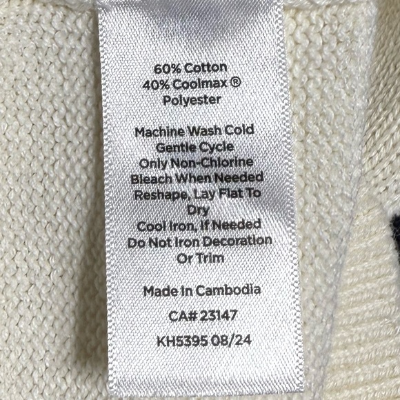 T by Talbots Coolmax stripped Shawl collar sweater Size XL - Picture 12 of 12